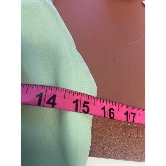 BRIDESMAID SZ 6 M Green Pleated Keyhole Halter Party Formal Maxi Dress New b103 - Picture 8 of 9